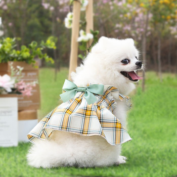 2021 Pet Dog Clothes Grid Skirt Dress Пролет Лято Pet Gauze Pola For Small Medium Dog Cat Pet Clothing Costume Pet Supplies