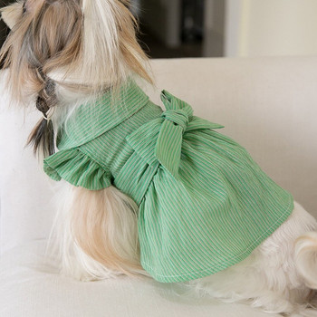 Ανοιξιάτικο/Καλοκαίρι πουκάμισο με γραβάτα με φιόγκο Χαριτωμένο φόρεμα για σκύλους Ρούχα για κατοικίδια Teddy γάτα Ρούχα για κατοικίδια Ρούχα για σκύλους Φόρεμα για σκύλους Preppy στυλ Φούστα Chihuahua