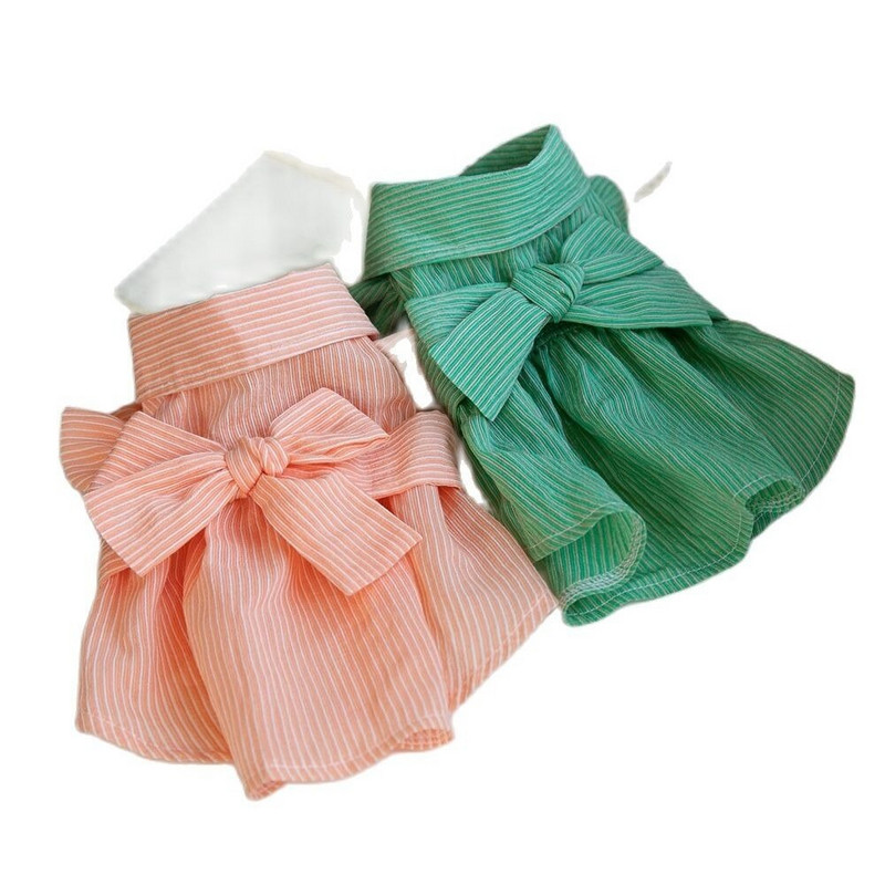 Ανοιξιάτικο/Καλοκαίρι πουκάμισο με γραβάτα με φιόγκο Χαριτωμένο φόρεμα για σκύλους Ρούχα για κατοικίδια Teddy γάτα Ρούχα για κατοικίδια Ρούχα για σκύλους Φόρεμα για σκύλους Preppy στυλ Φούστα Chihuahua