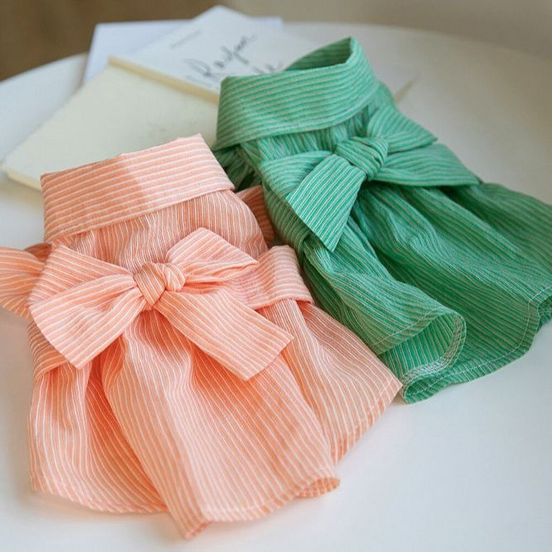 Ανοιξιάτικο/Καλοκαίρι πουκάμισο με γραβάτα με φιόγκο Χαριτωμένο φόρεμα για σκύλους Ρούχα για κατοικίδια Teddy γάτα Ρούχα για κατοικίδια Ρούχα για σκύλους Φόρεμα για σκύλους Preppy στυλ Φούστα Chihuahua