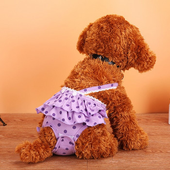 Dots Cute φόρεμα Pet Dog Physiological Παντελόνι Puppy Girls Φόρεμα Υγιεινής Σύντομο εσώρουχο Πλενόμενο σκυλί Πάνες Φούστες υγιεινής