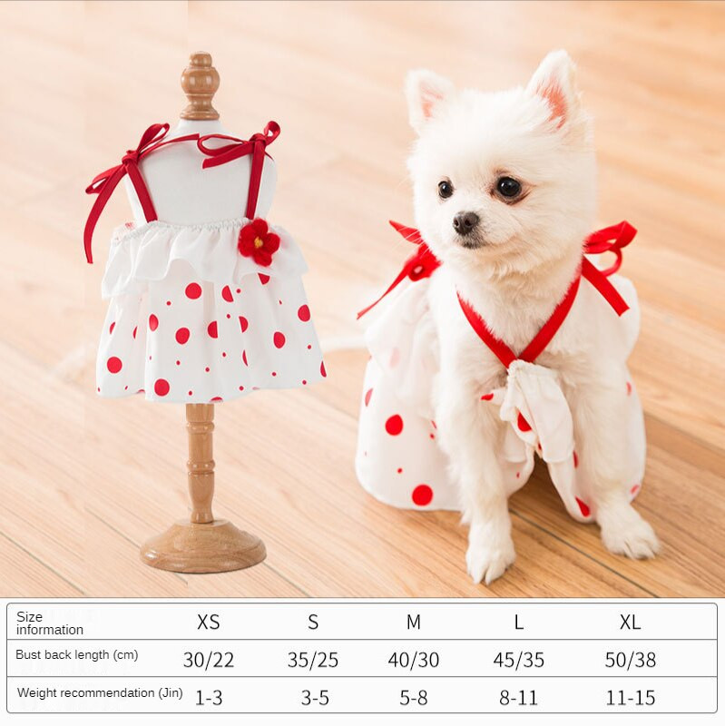 Suknelė šuniui miela liemenė sijonas katės diržas princesės suknelė orui pralaidus mažo šuns augintinio drabužiai pavasario ir vasaros šunų sijonuose