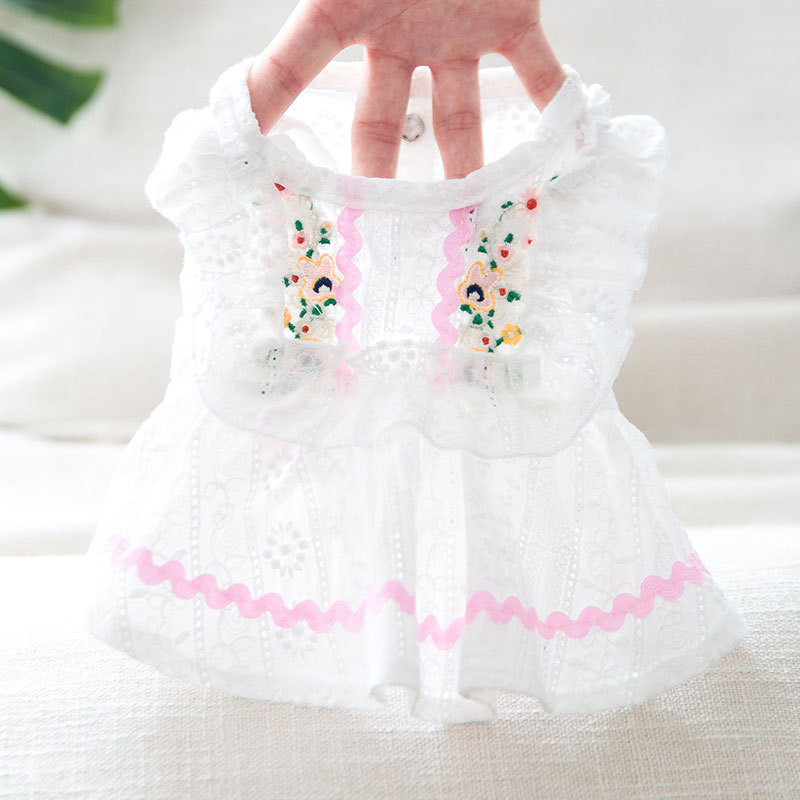 Little Daisy Princess Haljine za pse Slatka pamučna odjeća za štene za male pse Djevojčice Tanke prozračne suknje za pse Cvjetni kostim za mačke