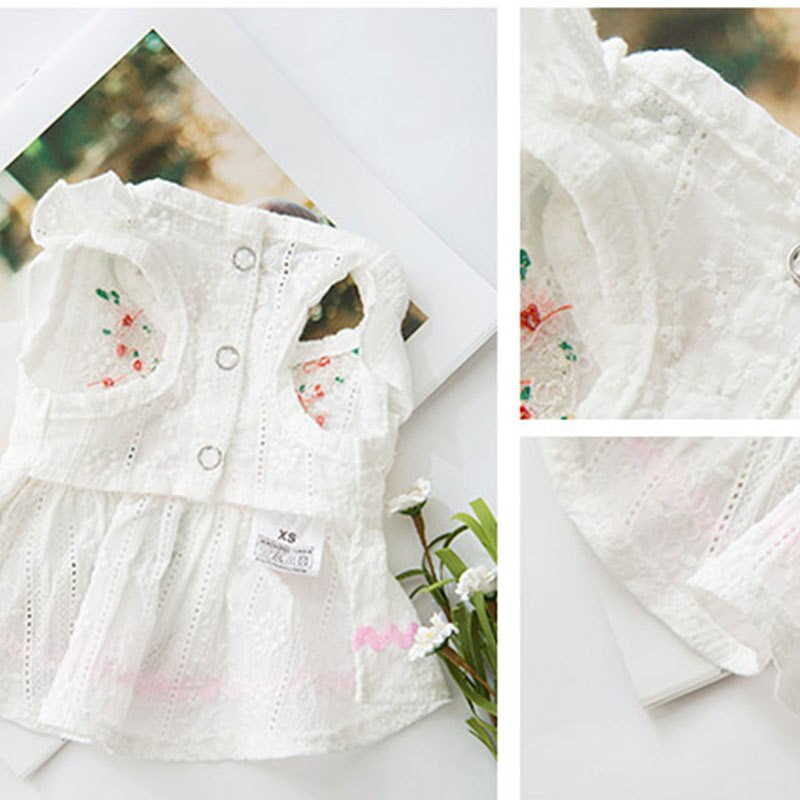 Little Daisy Princess Haljine za pse Slatka pamučna odjeća za štene za male pse Djevojčice Tanke prozračne suknje za pse Cvjetni kostim za mačke