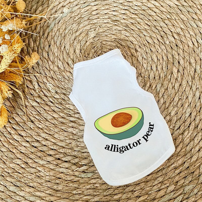 Šunų rūbai mažiems šunims Mieli marginti vasariniai augintiniai marškinėliai šuniukas šuniukas, katės liemenė, medvilniniai marškinėliai, mopso drabužiai, kostiumai