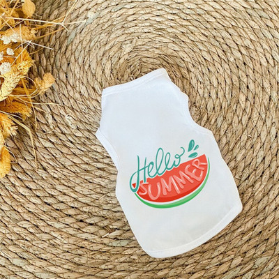 Šunų rūbai mažiems šunims Mieli marginti vasariniai augintiniai marškinėliai šuniukas šuniukas, katės liemenė, medvilniniai marškinėliai, mopso drabužiai, kostiumai