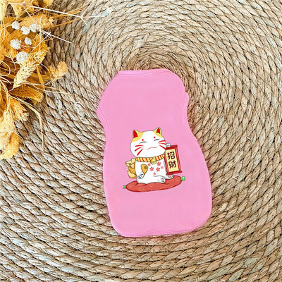 Šunų rūbai mažiems šunims Mieli marginti vasariniai augintiniai marškinėliai šuniukas šuniukas, katės liemenė, medvilniniai marškinėliai, mopso drabužiai, kostiumai