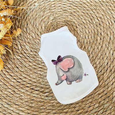 Šunų rūbai mažiems šunims Mieli marginti vasariniai augintiniai marškinėliai šuniukas šuniukas, katės liemenė, medvilniniai marškinėliai, mopso drabužiai, kostiumai