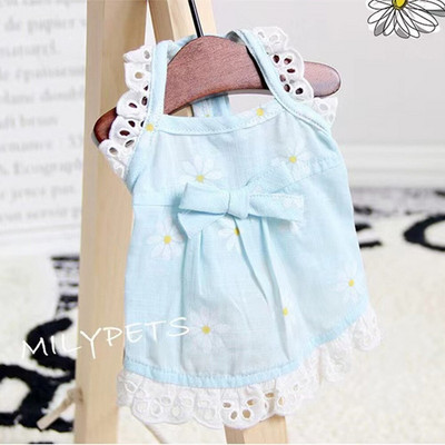 Φούστα δαντέλα Χαριτωμένο φόρεμα με στάμπα παπιγιόν Μικρό μεσαίου μεγέθους Ρούχα σκύλου για γάτα Chihuahua Yorkshire Bulldog Summer Suspender