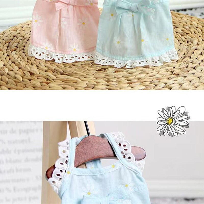 Φούστα δαντέλα Χαριτωμένο φόρεμα με στάμπα παπιγιόν Μικρό μεσαίου μεγέθους Ρούχα σκύλου για γάτα Chihuahua Yorkshire Bulldog Summer Suspender