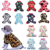 Koerte pidžaamad Talvised koerariided Prindi Soe Jumpsuits Mantel väikestele Koertele Kutsikas Koer Kass Chihuahua Pommeri riided Jumpsuits