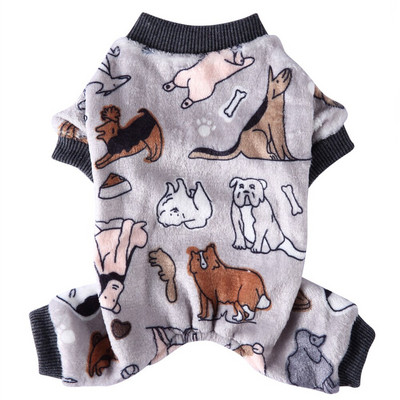 Koerte pidžaamad Talvised koerariided Prindi Soe Jumpsuits Mantel väikestele Koertele Kutsikas Koer Kass Chihuahua Pommeri riided Jumpsuits