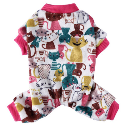 Koerte pidžaamad Talvised koerariided Prindi Soe Jumpsuits Mantel väikestele Koertele Kutsikas Koer Kass Chihuahua Pommeri riided Jumpsuits