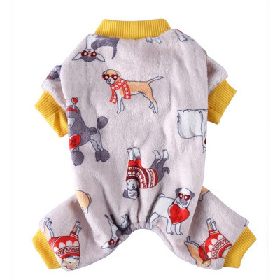 Koerte pidžaamad Talvised koerariided Prindi Soe Jumpsuits Mantel väikestele Koertele Kutsikas Koer Kass Chihuahua Pommeri riided Jumpsuits