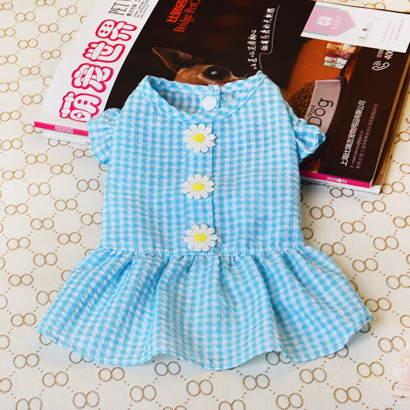 Letné šaty pre domáce zvieratá s kvetinovým vzorom a roztomilými princeznovskými šatami pre narodeniny a párty, oblečenie pre malé a stredné psy, oblečenie pre šteniatka...