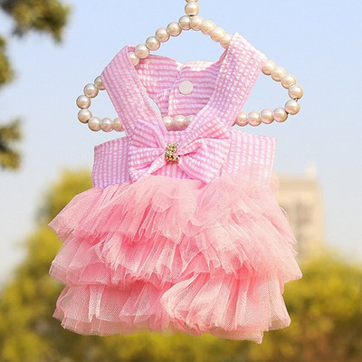 Пролет и лято Сладко домашно куче Теди Бишон Померанско куче Котка Раирани тиранти Мрежеста пола Рокля за малко куче