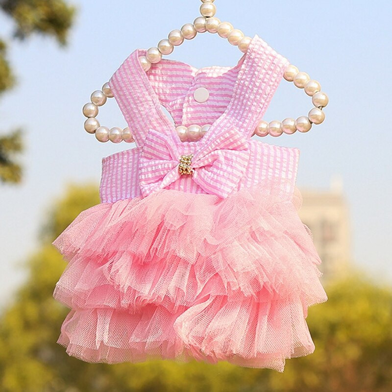 Пролет и лято Сладко домашно куче Теди Бишон Померанско куче Котка Раирани тиранти Мрежеста пола Рокля за малко куче