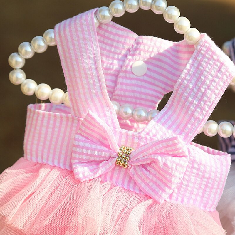 Пролет и лято Сладко домашно куче Теди Бишон Померанско куче Котка Раирани тиранти Мрежеста пола Рокля за малко куче