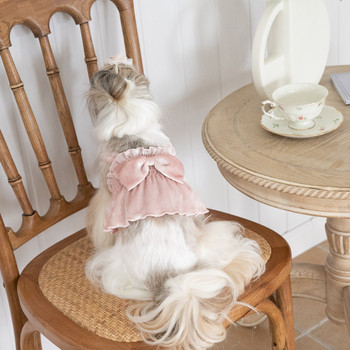Φθινοπωρινά και χειμερινά ρούχα για κατοικίδια Δαντελένια μανίκια με φούσκα Top Dogs Cat Πρωτοχρονιάτικο Χριστουγεννιάτικο Φόρεμα για σκύλους Φούστα