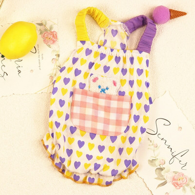 Rochii de vară pentru animale de companie pentru câini de talie mică, cu imprimeu în carouri cu cireșe, haine pentru cățeluși, fustă drăguță, costum prințesă, rochie, îmbrăcăminte pomeranian Yorkshire