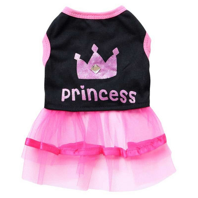 Кучешки дрехи Crown Lace Skirt Letter Bling Teddy Spring Autumn for Small Medium Girls Puppy Pet Fashion Supplies