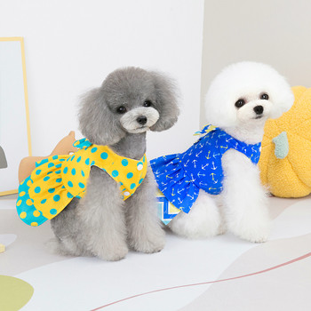 Дрехи за кучета за малки кучета 2022 г. Пролетно лятно облекло Облекло Кученце за домашни любимци с панделка Сладка рокля на принцеса Теди Бишон Включва каишка