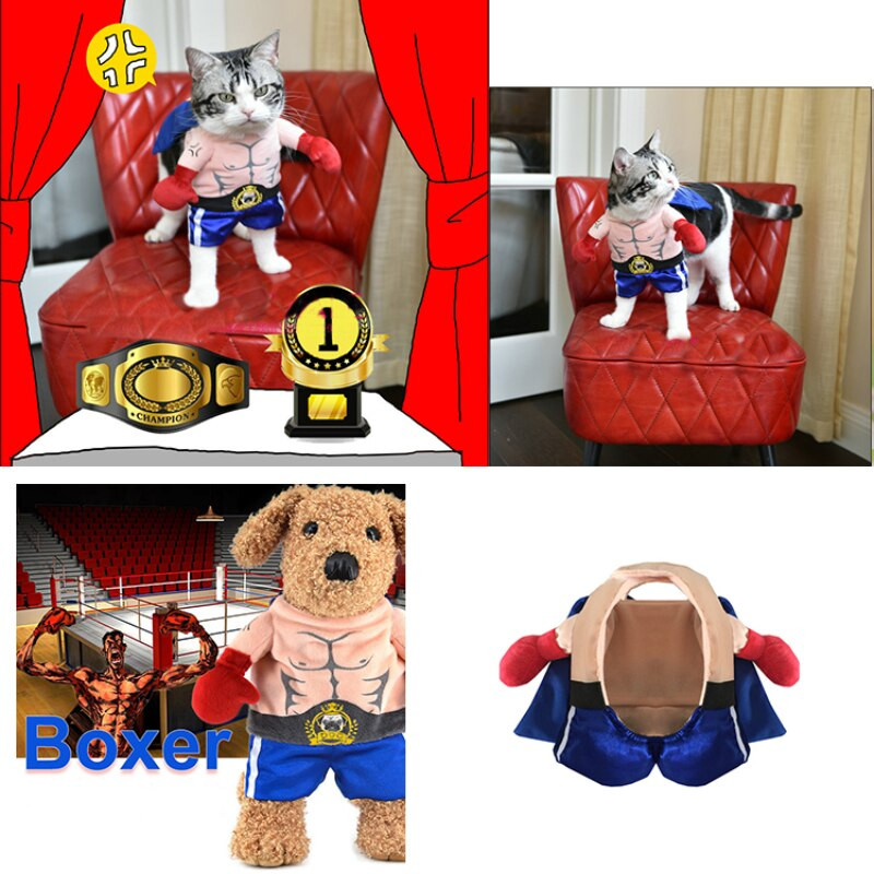 Costume Boxer pentru animale de companie Costum pentru pisici Câini Costume drăguțe Cosplay Halloween Crăciun ținute comice Accesorii amuzante pentru câini