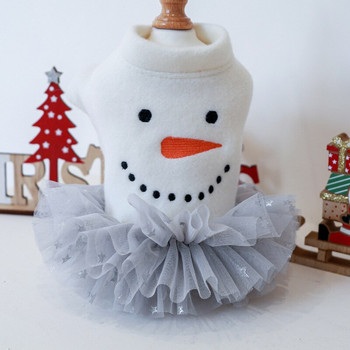 2022 Нова рокля за домашни любимци Куче Коледна рокля Есен и зима Коледа Нова година Топла рокля за куче Котка Коледа Рокля за снежен човек Кученце