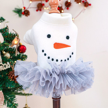 2022 Нова рокля за домашни любимци Куче Коледна рокля Есен и зима Коледа Нова година Топла рокля за куче Котка Коледа Рокля за снежен човек Кученце
