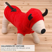 1 ks Halloween Devil Pet Oblečenie Mačka Pes Zimné oblečenie Ležérny Démonický Kostým Pet Fleece Kabát s Kapucňou Overaly Očarujúce Rompers