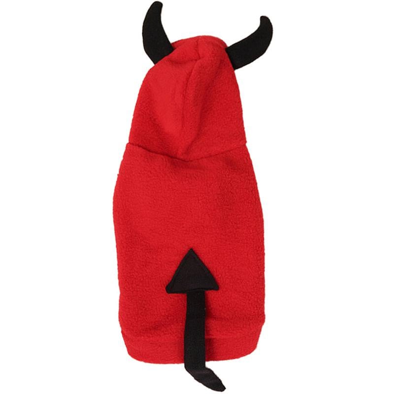 1 ks Halloween Devil Pet Oblečenie Mačka Pes Zimné oblečenie Ležérny Démonický Kostým Pet Fleece Kabát s Kapucňou Overaly Očarujúce Rompers