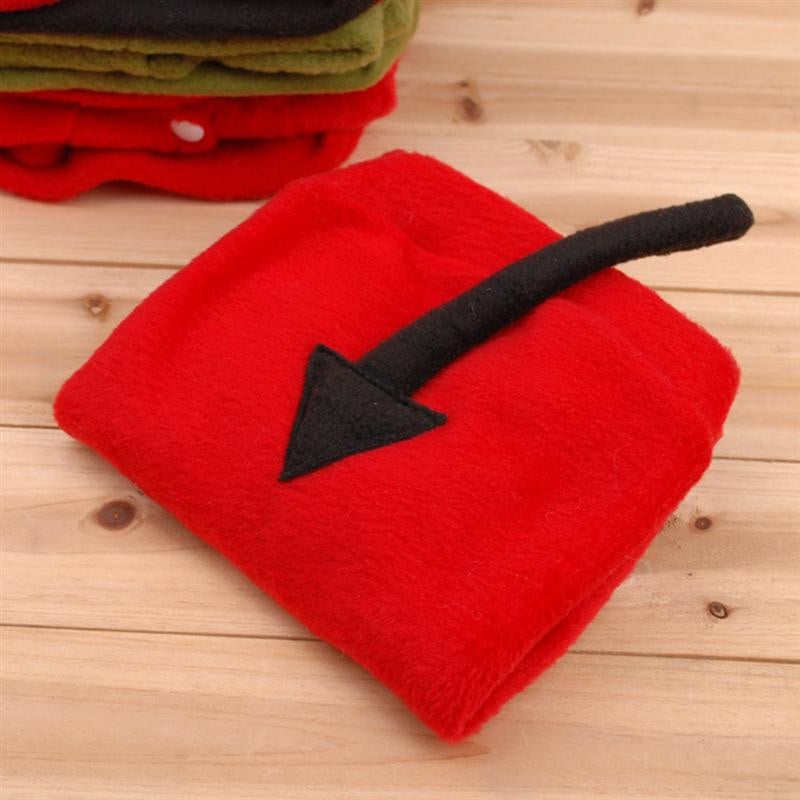 1 ks Halloween Devil Pet Oblečenie Mačka Pes Zimné oblečenie Ležérny Démonický Kostým Pet Fleece Kabát s Kapucňou Overaly Očarujúce Rompers