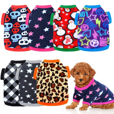 New Warm Fleece Pet Dog Clothes Cute Printed Pet Coat Puppy Dogs Shirt Jacket French Bulldog Pullover Camouflage Dog Clothing