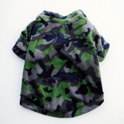 Nauji šilti vilnos drabužiai naminiams šunims Mieli marginti naminių gyvūnėlių paltai šuniukų šunų marškiniai Striukė Prancūzų buldogo megztinis Kamufliažiniai šunų drabužiai