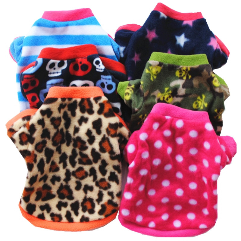 Nauji šilti vilnos drabužiai naminiams šunims Mieli marginti naminių gyvūnėlių paltai šuniukų šunų marškiniai Striukė Prancūzų buldogo megztinis Kamufliažiniai šunų drabužiai
