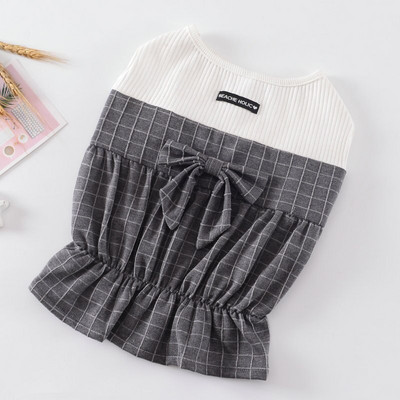 Módne šaty pre psov s francúzskou princeznou, sukňa, oblečenie pre francúzskeho buldočka, kawaii kockované, s mašľou, oblečenie pre bradáče, psy, domáce zvieratá, kostým