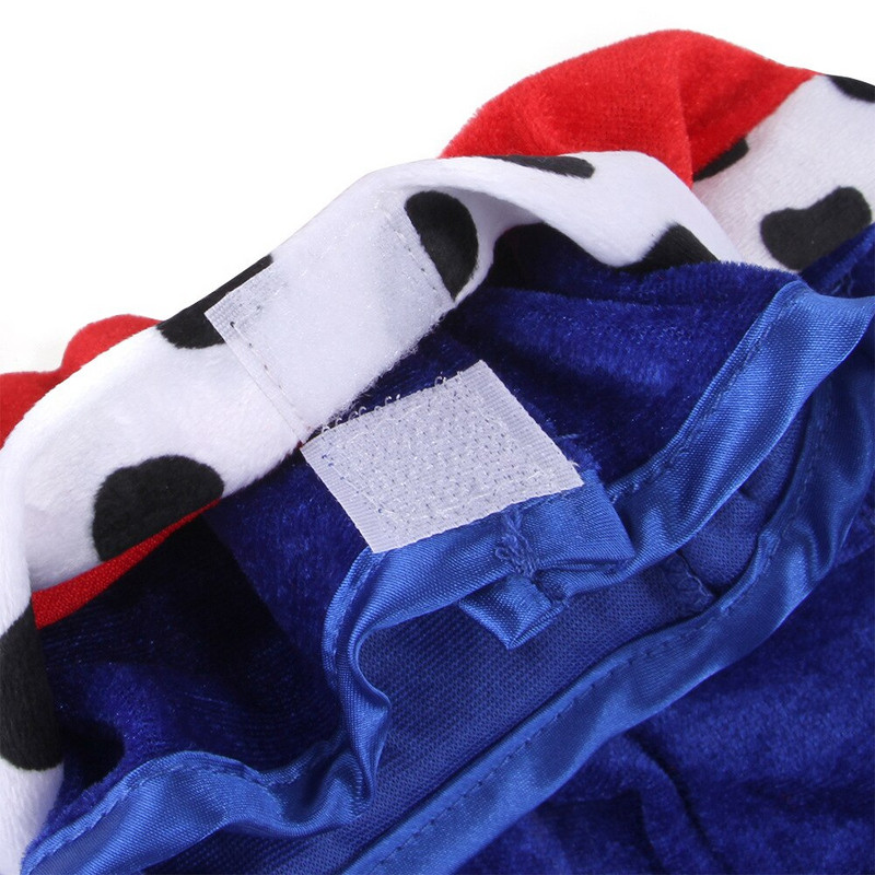 Šuns karaliaus apsiausto kostiumas su karūna kepuraite naminiams gyvūnėliams Princas Rudens žiemos drabužiai Kačių gobtuvai Puikūs drabužiai Prancūzų buldogas Čihuahua