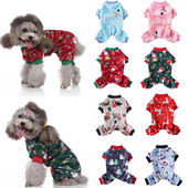 Vianočné zimné pyžamo pre psov, overal pre malých psov, Shih Tzu, Yorkshire, svetre, mäkké flísové oblečenie pre šteniatka a mačky, oblečenie pre domáce zvieratá