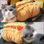 [Costume pentru animale de companie MPK] Costum de pisică Hotdog Sandwich, Burgerul de pisică, Costum amuzant pentru pisoi, pisici și câini de talie mică