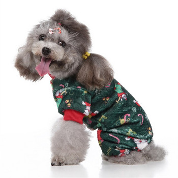 Christmas Winter Pet Dog Pijamas Гащеризон за малки кучета Shih Tzu Йоркширски пуловери Меко поларено кученце Дрехи за котки Дрехи за домашни любимци