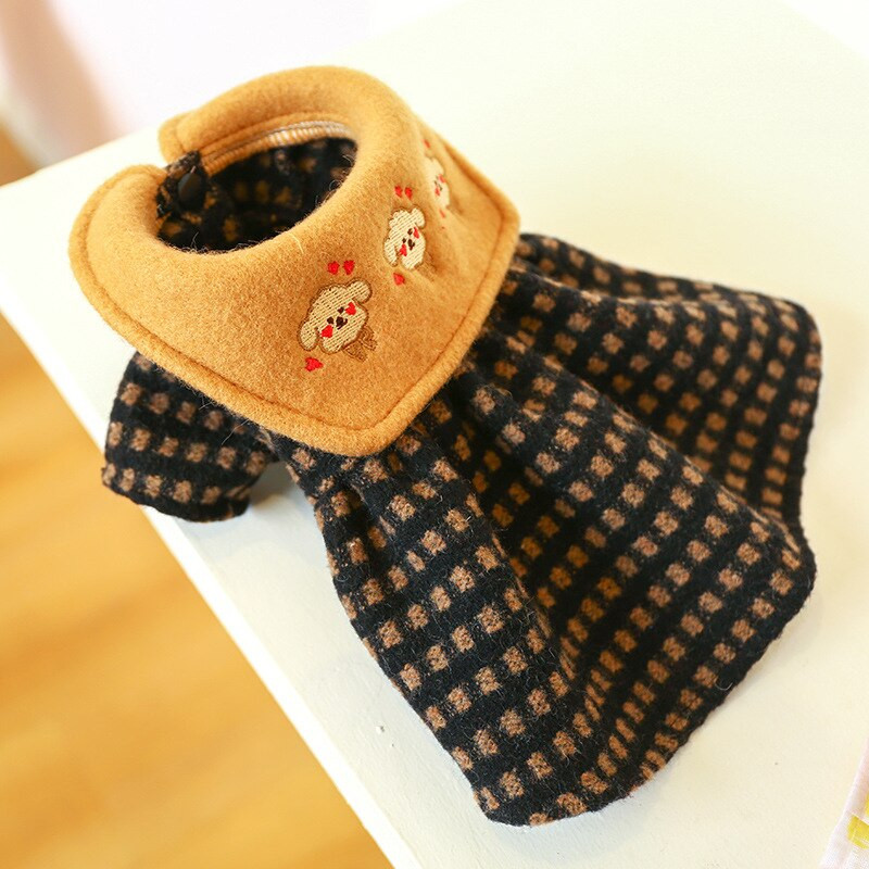 Φθινοπωρινά και χειμερινά ρούχα για κατοικίδια Χαριτωμένα φούστες για σκύλους γάτας Καρό φορέματα για σκύλους Puppy ρούχα Ρούχα για σκύλους για μικρά σκυλιά κορίτσι