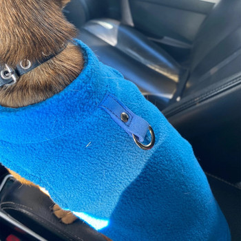 Γιλέκο σκύλου Μαλακά Ρούχα Fleece για Μικρά Σκυλιά Μπλουζάκι σκύλου σε χρώμα καραμέλα με λουρί με λουρί σκύλου D-Ring Pug Yorks Jacket Coat Dogs