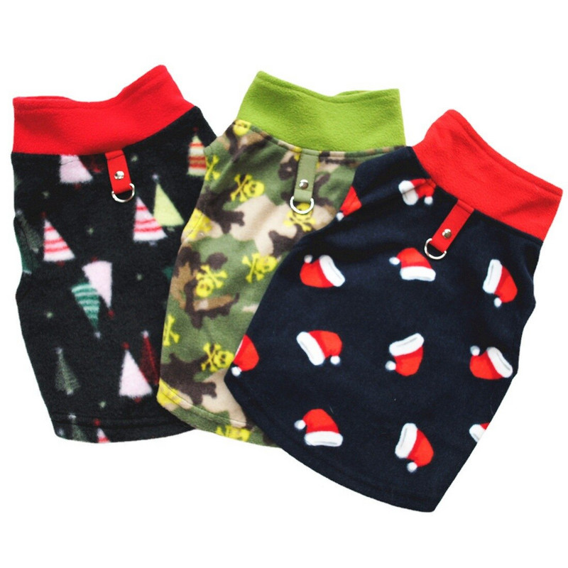 Жилетка за кучета Меки поларени дрехи за малки кучета Тениска за кучета с бонбонени цветове с колан за кучета, каишка D-пръстен Мопс Йоркско яке Палто Кучета