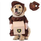 Costumul de curier pentru animale de companie Dress Up Outfit în picioare Câine Pisică Haine haioase Cosplay pentru Crăciun de Halloween