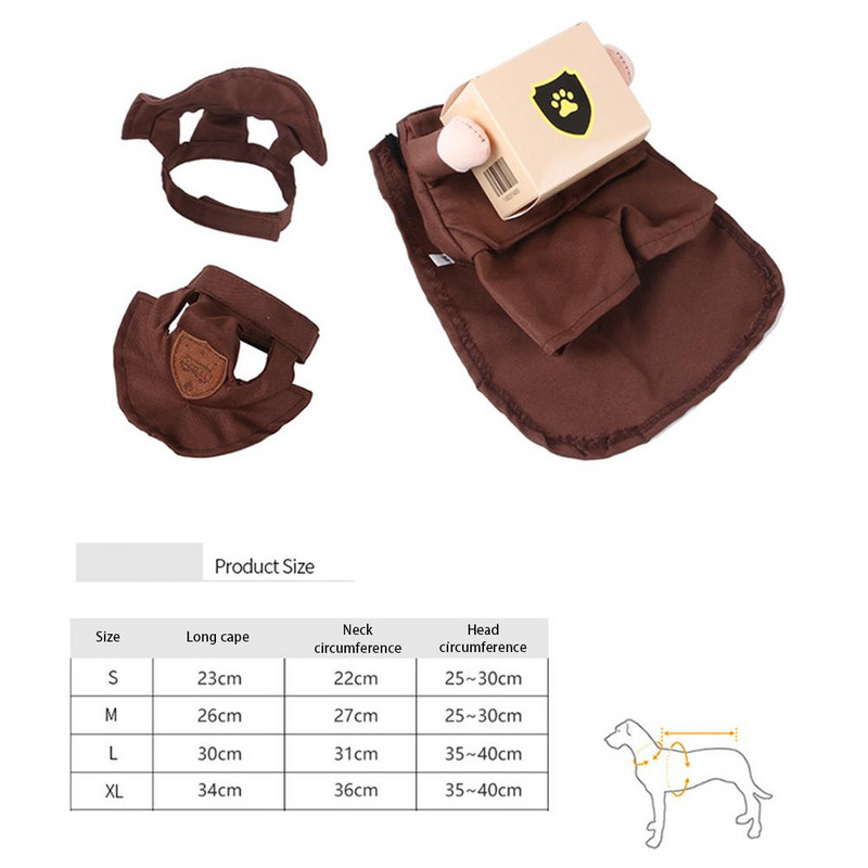 Costumul de curier pentru animale de companie Dress Up Outfit în picioare Câine Pisică Haine haioase Cosplay pentru Crăciun de Halloween