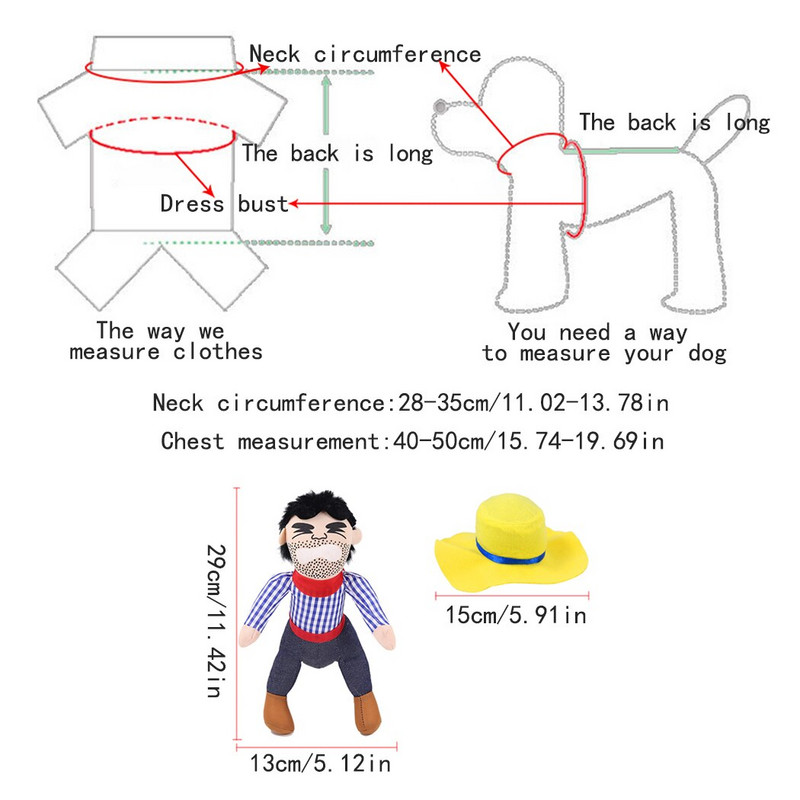 Kaubojaus raitelio šuns kostiumas šunims Riterio stiliaus su lėle ir skrybėle augintinio kostiumas naujoviškam Helovino šunų nešiojimo kostiumui