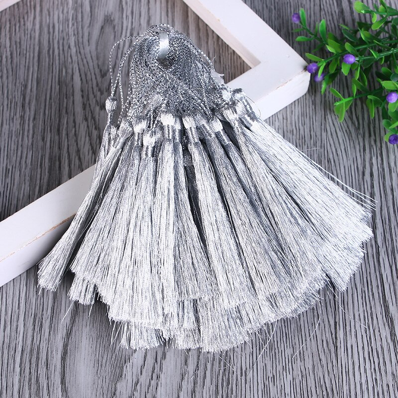 30/50 tk Polüester Kuld/hõbe siidist tutid äärised DIY käsitöö kunst Kardinad Dekoor Ehted Aksessuaarid Võtmekott Tutid Ripats