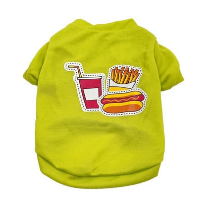 Koerariided väikestele koertele Armsad suvine trükitud lemmikloomade t-särk Kutsika Koera riided Lemmikloomakassi vest Puuvillane T-särk Mops Rõivad Kostüümid