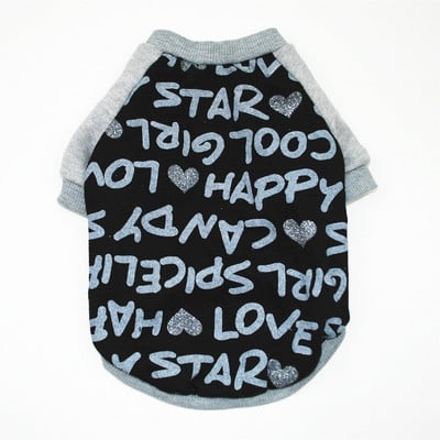 Koerariided väikestele koertele Armsad suvine trükitud lemmikloomade t-särk Kutsika Koera riided Lemmikloomakassi vest Puuvillane T-särk Mops Rõivad Kostüümid