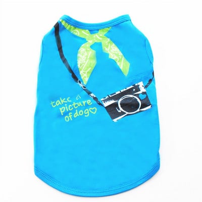 Koerariided väikestele koertele Armsad suvine trükitud lemmikloomade t-särk Kutsika Koera riided Lemmikloomakassi vest Puuvillane T-särk Mops Rõivad Kostüümid